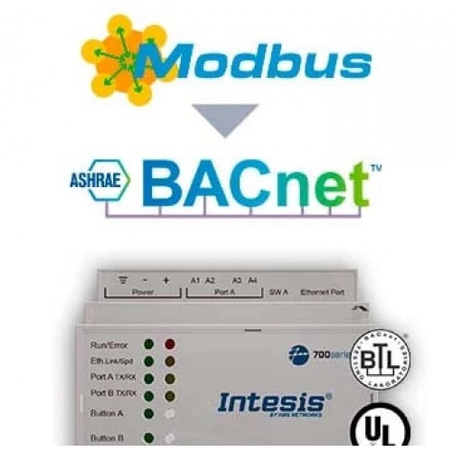 Intesis IN7004851K20000 Шлюз Modbus для кондиционеров Транслятор протоколов Intesis с поддержкой последовательного порта и IP — 1200 точек арт. IN7004851K20000