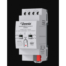 IndustrialBOX Current 2 Zennio  Актуатор для DIN-рейки (2 шт.) с 2 отдельными выходами и промышленными реле (20 А, нагрузка C).  арт. ZIOINBC2