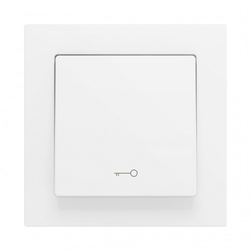 ZS55 – Выключатель с 1 кнопкой для 1 двоичного входа размером 55×55 мм матовый белый, иконка ключа арт. ZS551PB1KMW