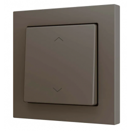 ZENNIO ZS551PB2SHM ZS55. Одно клавишный выключатель  для 2х бинарных входов. Цвет мокко, возможность гравировки -  арт. ZS551PB2SHM