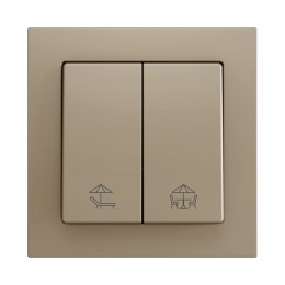ZS55 – Выключатель с 2 кнопками для 2 двоичных входов размером 55×55 мм шампань арт. ZS552PB2CC