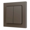 Zennio ZS552PB2M ZS55, 2х кнопочный выключатель  для 2-х бинарных входов 55x55 мм – цвет мокко, арт. ZS552PB2M