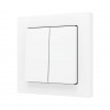 ZS55 – Выключатель с 2 кнопками для 2 двоичных входов размером 55×55 мм матовый белый арт. ZS552PB2MW