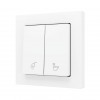 ZS55 – Выключатель с 2 кнопками для 2 двоичных входов размером 55×55 мм матовый белый арт. ZS552PB2MWC