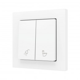 ZS55 – Выключатель с 2 кнопками для 2 двоичных входов размером 55×55 мм матовый белый арт. ZS552PB2MWC