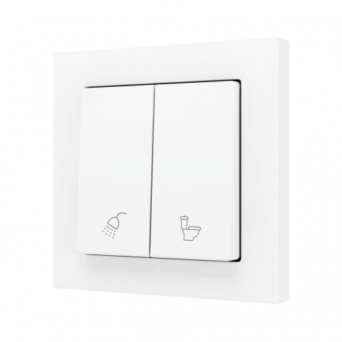 ZS55 – Выключатель с 2 кнопками для 2 двоичных входов размером 55×55 мм матовый белый арт. ZS552PB2MWC