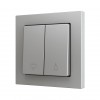 ZS55 – Выключатель с 2 кнопками для 2 двоичных входов размером 55×55 мм серый арт. ZS552PB2SC