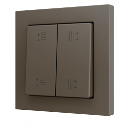 Zennio ZS552PB4MC ZS55,2х клавишный  выключатель  для 4х бинарных входов размером 55×55 мм  – цвет мокко – возможность гравировки,  на заказ арт. ZS552PB4MC