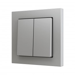 ZS55 – Выключатель с 2 кнопками для 4 двоичных входов размером 55×55 мм серый арт. ZS552PB4S