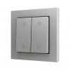 ZS55 – Выключатель с 2 кнопками для 4 двоичных входов размером 55×55 мм серый, значки затвора арт. ZS552PB4SC