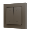 Zennio ZS552PB4SHM ZS55,2-х клавишный выключатель для 4-х бинарных входов 55x55 мм – возможность гравировки, цвет мокко арт. ZS552PB4SHM
