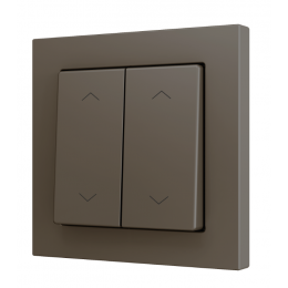 Zennio ZS552PB4SHM ZS55,2-х клавишный выключатель для 4-х бинарных входов 55x55 мм – возможность гравировки, цвет мокко арт. ZS552PB4SHM
