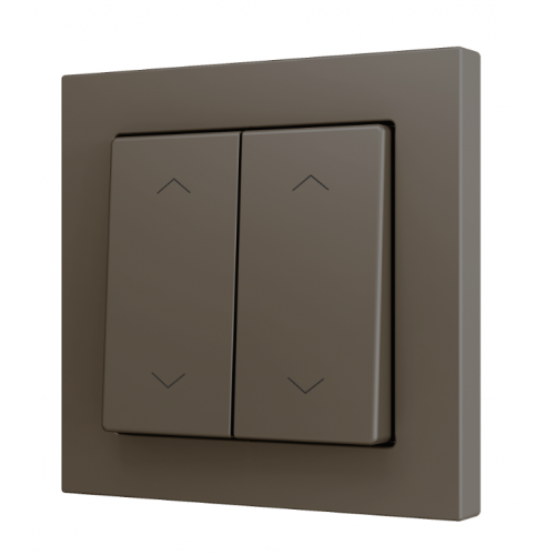 Zennio ZS552PB4SHM ZS55,2-х клавишный выключатель для 4-х бинарных входов 55x55 мм – возможность гравировки, цвет мокко арт. ZS552PB4SHM