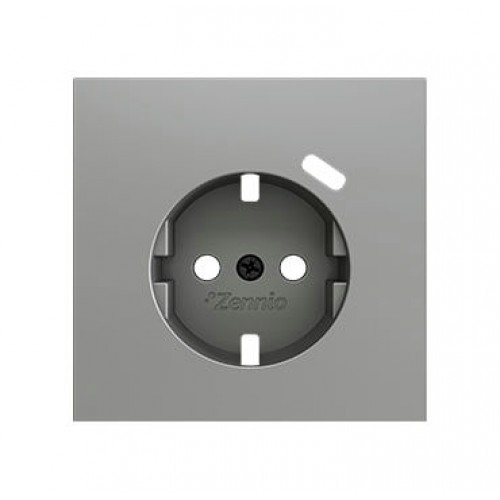 Zennio ZS55CSC1USS ZS55. Крышка для розетки Schuko с USB-C 55x55 мм - цвет серебристый  арт. ZS55CSC1USS