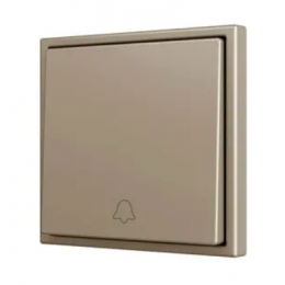Zennio ZS701PB1DC ZS70, накладка Простая  кнопка для 1 двоичного входа 70x70 мм – Возможность гравировки Значок дверного звонка – шампань арт. ZS701PB1DC