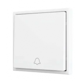 Zennio ZS701PB1DMW ZS70, Накладка Простая кнопка для 1 двоичного входа 70x70 мм – Возможность гравировки Значок дверного звонка – белый матовый арт. ZS701PB1DMW