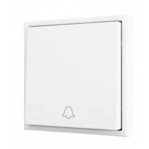 Zennio ZS701PB1DMW ZS70, Накладка Простая кнопка для 1 двоичного входа 70x70 мм – Возможность гравировки Значок дверного звонка – белый матовый арт. ZS701PB1DMW