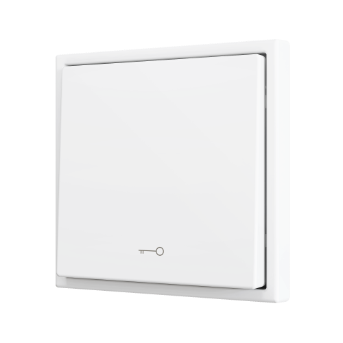Zennio ZS701PB1KMW ZS70, Простая кнопка для 1 бинарного входа 70x70 мм – Значок ключа, Матовый белый арт. ZS701PB1KMW