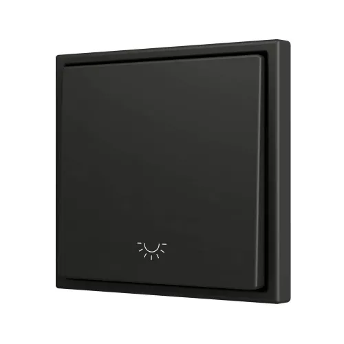 Zennio ZS701PB1LA ZS70, Простая кнопка для 1 бинарного входа 70x70 мм – Значок подсветки, Антрацит, арт. ZS701PB1LA