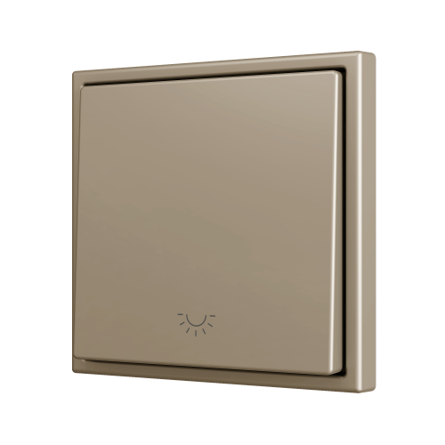 Zennio ZS701PB1LC ZS70, Простая кнопка для 1 бинарного входа 70x70 мм – Значок подсветки, Шампанское арт. ZS701PB1LC
