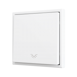 Zennio ZS701PB1LMW ZS70, Простая кнопка для 1 бинарного входа 70x70 мм – Значок подсветки, Матовый белый, арт. ZS701PB1LMW