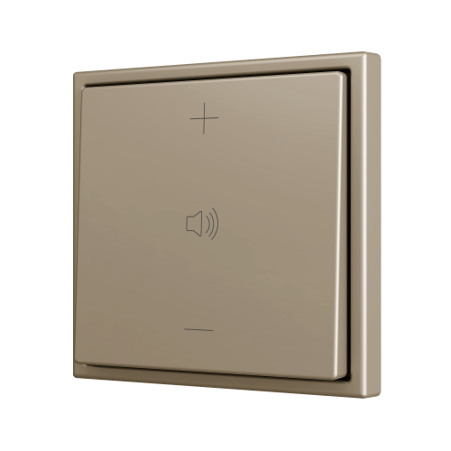 Zennio ZS701PB2CC ZS70, Простая  кнопка для 2 бинарных входов 70x70 мм – Шампанское – На заказ арт. ZS701PB2CC