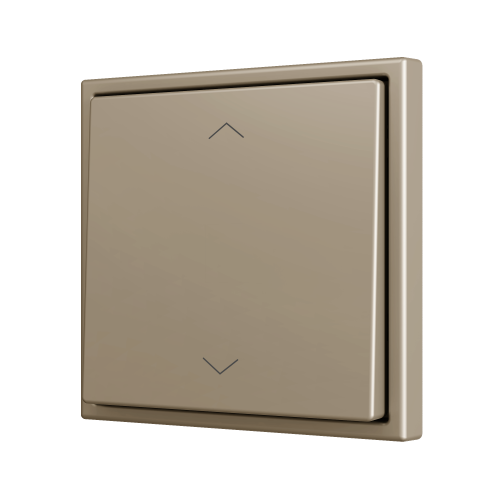 Zennio ZS701PB2SHC ZS70, Простая  кнопка для 2 бинарных входов 70x70 мм – Значок затвора, Шампанское арт. ZS701PB2SHC
