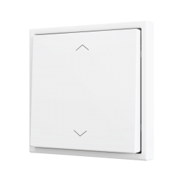 Zennio ZS701PB2SHMW ZS70, Простая  кнопка для 2 бинарных входов 70x70 мм – Значок затвора, Матовый белый арт. ZS701PB2SHMW