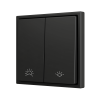 Zennio ZS702PB2AC ZS70, Двойная кнопка для 2 бинарных входов 70x70 мм – Антрацит, На заказ арт.ZS702PB2AC