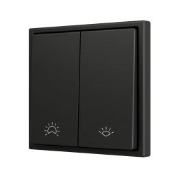 Zennio ZS702PB2AC ZS70, Двойная кнопка для 2 бинарных входов 70x70 мм – Антрацит, На заказ арт.ZS702PB2AC
