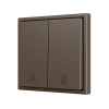 Zennio ZS702PB2M  ZS70 Double Soft push button, Двойная кнопка для 2 бинарных входов 70x70 мм , цвет мокко, арт. ZS702PB2M