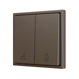 Zennio ZS702PB2M  ZS70 Double Soft push button, Двойная кнопка для 2 бинарных входов 70x70 мм , цвет мокко, арт. ZS702PB2M