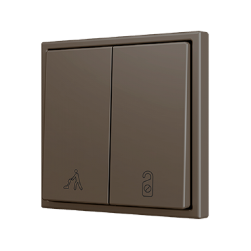 Zennio ZS702PB2M  ZS70 Double Soft push button, Двойная кнопка для 2 бинарных входов 70x70 мм , цвет мокко, арт. ZS702PB2M