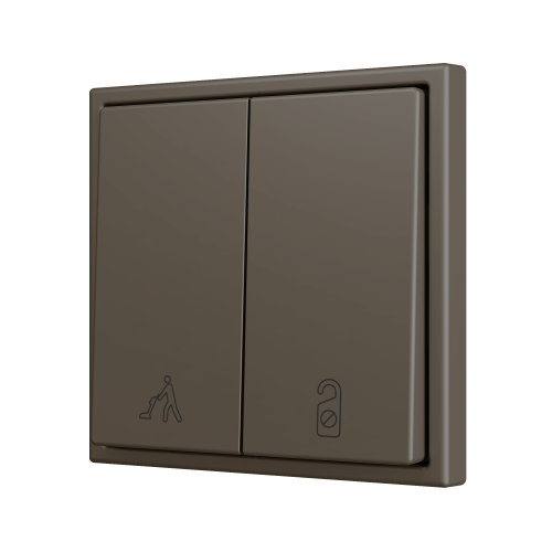 Zennio ZS702PB2MC ZS70, Двойная кнопка для 2 бинарных входов 70x70 мм – Мокко – На заказ арт. ZS702PB2MC