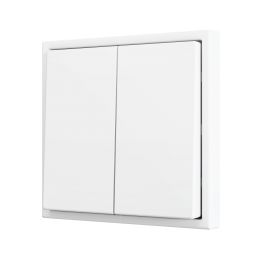 Zennio ZS702PB2MW ZS70, Двойная кнопка для 2 бинарных входов 70x70 мм – Матовый белый-арт.ZS702PB2MW