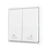 Zennio ZS702PB2MWC ZS70, Двойная  кнопка для 2 бинарных входов 70x70 мм – Матовый белый – На заказ - арт.ZS702PB2MWC