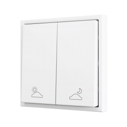 Zennio ZS702PB2MWC ZS70, Двойная  кнопка для 2 бинарных входов 70x70 мм – Матовый белый – На заказ - арт.ZS702PB2MWC
