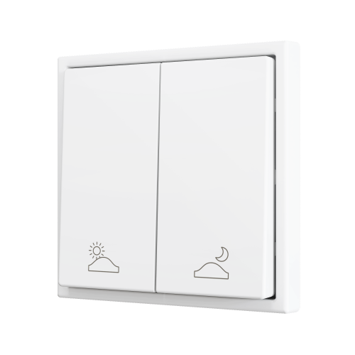 Zennio ZS702PB2MWC ZS70, Двойная  кнопка для 2 бинарных входов 70x70 мм – Матовый белый – На заказ - арт.ZS702PB2MWC