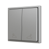 Zennio ZS702PB2SC ZS70, Двойная кнопка для 2 бинарных входов 70x70 мм – Серебристый – На заказ - арт. ZS702PB2SC