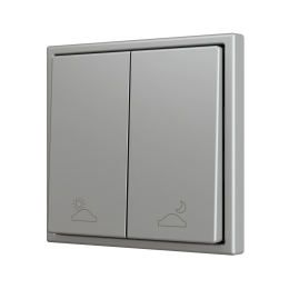 Zennio ZS702PB2SC ZS70, Двойная кнопка для 2 бинарных входов 70x70 мм – Серебристый – На заказ - арт. ZS702PB2SC