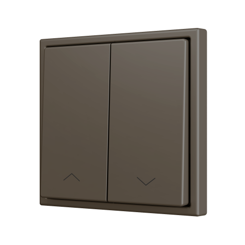 Zennio ZS702PB2SHM ZS70, Двойная кнопка для 2 бинарных входов 70x70 мм – Значок затвора, Мокко - арт. ZS702PB2SHM