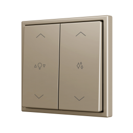 Zennio ZS702PB4CC ZS70, Двойная  кнопка для 4 двоичных входов 70x70 мм – Шампанское – На заказ - арт. ZS702PB4CC