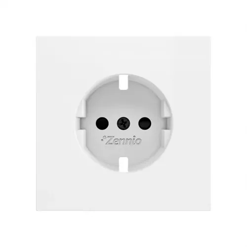 ZENNIO  ZS70CTSCSMW Крышка розетки SCHUKO ZS70 - c винтами - белый матовый - арт. ZS70CTSCSMW