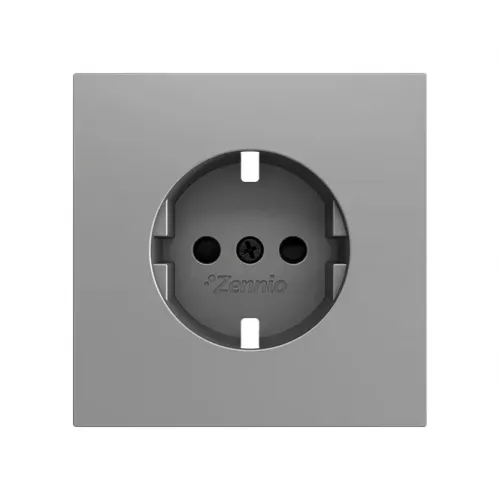 ZENNIO  ZS70CTSCSS Крышка розетки SCHUKO ZS70 - c винтами - серебристый - арт. ZS70CTSCSS