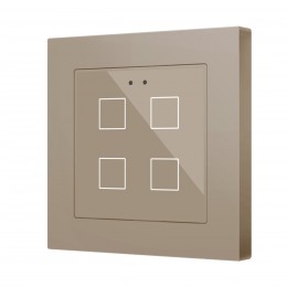 Zennio ZVIF55X4V2C Емкостный сенсорный выключатель с подсветкой (55 x 55 мм) Flat 55 X4v2, 4-кнопочный, цвет: шампань