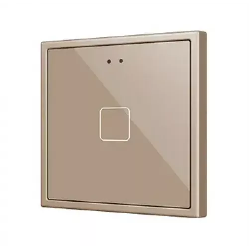 Zennio ZVIF70X1C Flat 70 X1.  емкостный выключатель 70x70 - 1 кнопка - ,цвет: шампань (рамка ZS70 не входит в комплект) арт. ZVIF70X1C