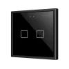 Zennio ZVIF70X2A Flat 70х2. PC-ABS Емкостный выключатель 70x70 - 2 кнопки - Антрацит (рамка ZS70 не входит в комплект) арт. ZVIF70X2A