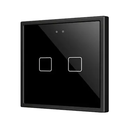 Zennio ZVIF70X2A Flat 70х2. PC-ABS Емкостный выключатель 70x70 - 2 кнопки - Антрацит (рамка ZS70 не входит в комплект) арт. ZVIF70X2A
