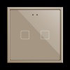 Zennio ZVIF70X2C Flat 70 X2.  емкостный выключатель 70x70 - 2 кнопки - ,цвет: шампанское (рамка ZS70 не входит в комплект) арт. ZVIF70X2C