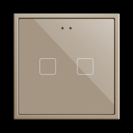 Zennio ZVIF70X2C Flat 70 X2.  емкостный выключатель 70x70 - 2 кнопки - ,цвет: шампанское (рамка ZS70 не входит в комплект) арт. ZVIF70X2C